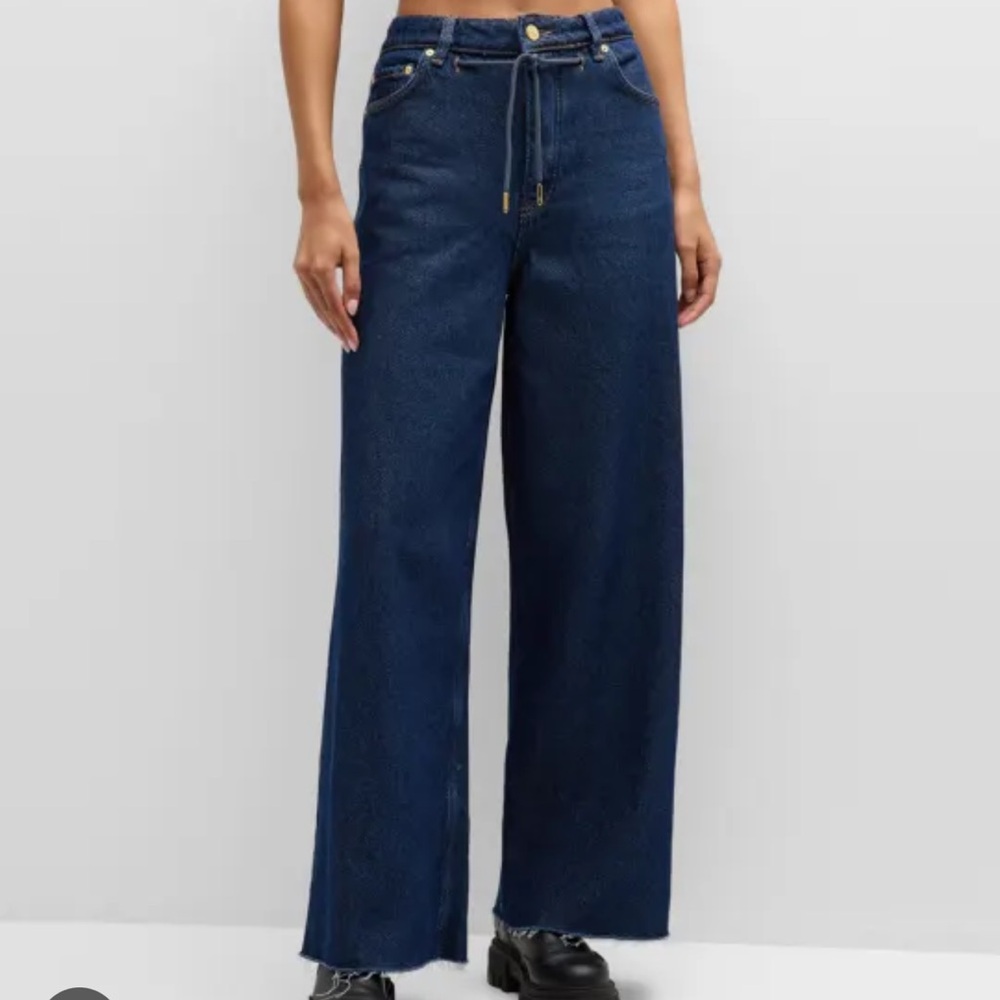 Ganni Wide Leg Drawstring Jeans